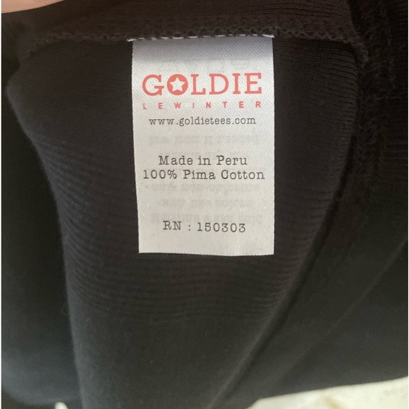 Goldie black top size M 100% Pima cotton, new no tag - Picture 2 of 3